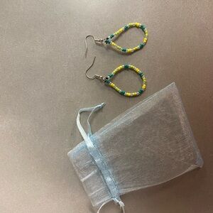 Colorful Beaded Hoop Earrings